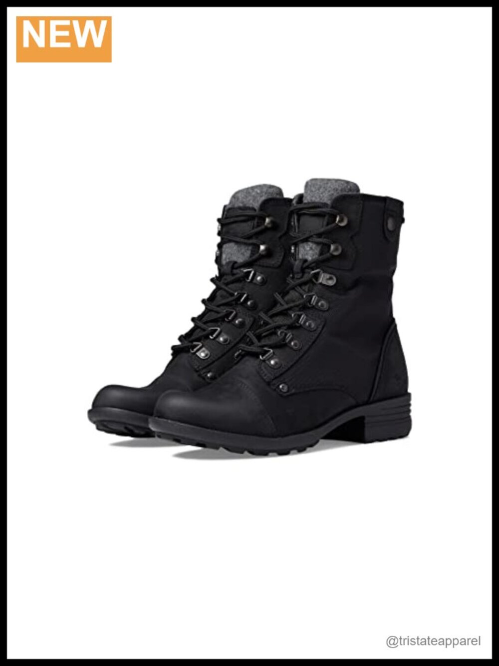 Women's Mid-Calf Lace-Up Waterproof Leather Boots with Zipper